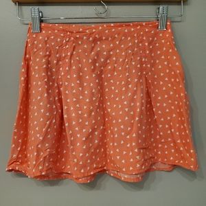 Divided Patterned Mini Skirt - Coral